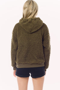 Fuzzy Sherpa Kangaroo Pocket Hoodie Pullover