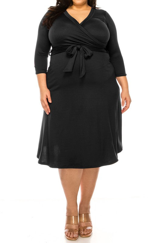 Size 20 2X TALBOTS CLASSIC BLACK FAUX-WRAP store DRESS Day/Evening Wedding PLUS SIZE