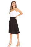 Solid, A-line pull on skirt