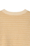 Herringbone pattern crew neck sweater