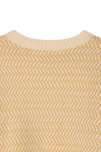 Herringbone pattern crew neck sweater