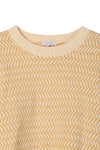 Herringbone pattern crew neck sweater