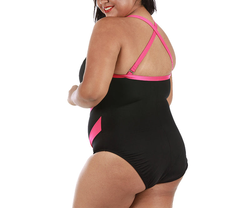 InstantFigure Curvy Two-Tone One Piece Swimsuit 13306PC by InstantFigure INC