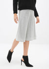 High Waisted Wool Knit Midi Skirt In Heather Grey by Shop at Konus