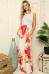 PLUS FLORAL MIX TANK MAXI DRESS