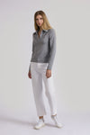 Lena Polo Knit Top Heather Grey by Lenviera