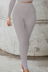 Mock Neck Long Sleeve Top and High Waist Pants Set