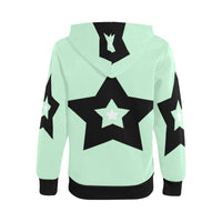 Bulky Stars Mint Fuzzy zipper Hoodie by Stardust