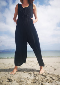 JUMPSUIT WIDE - black plain by BERENIK