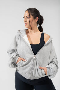 Zip Cloud Hoodie - Heather Grey 