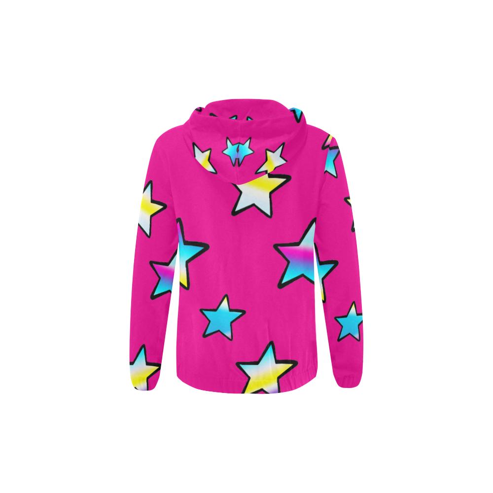 Stars of Fucsia, Full zip Hoodie by interestprint - East Hills Casuals