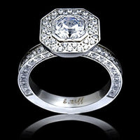 RG128W B.Tiff Aŭreolo II 1 ct Cushion Cut Halo Engagement Ring by B.Tiff New York (Retail)