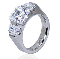 RG206W B.Tiff Tension 2 ct Cushion Cut with Baguettes Engagement Ring by B.Tiff New York (Retail)