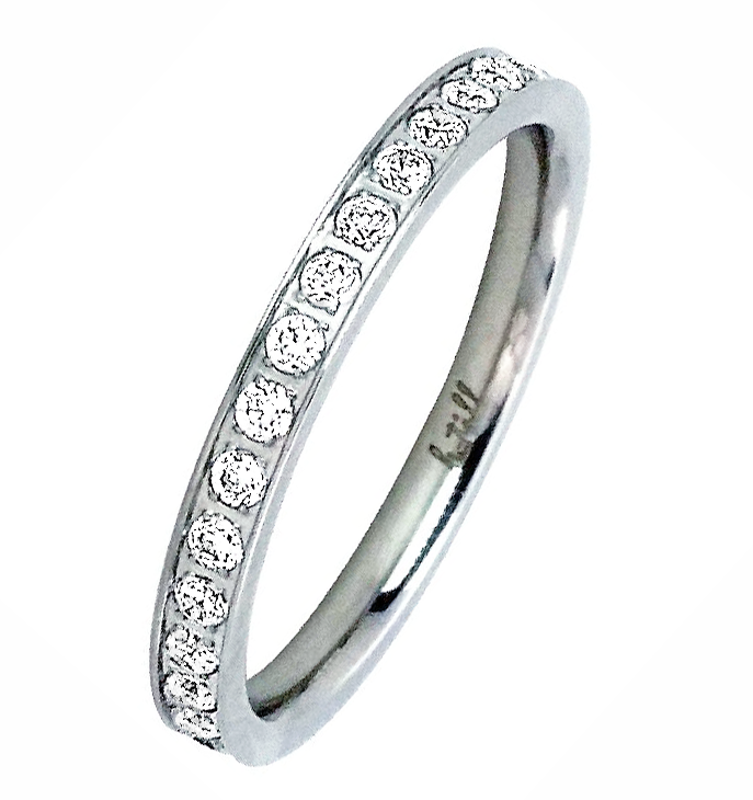 RG111W B.Tiff Stacking .01 ct Eternity Ring [Thin Band] by B.Tiff New York (Retail)