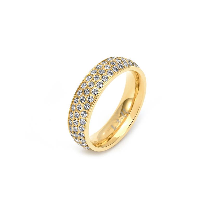 RG130G B.Tiff Gold Three-Row Eternity Ring