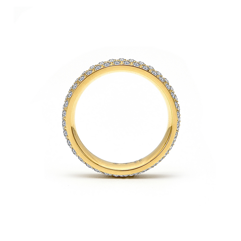 RG130G B.Tiff Gold Three-Row Eternity Ring