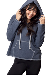 Emily Hsu Sky Denim Long Sleeve Pocket Hoodie - East Hills Casuals