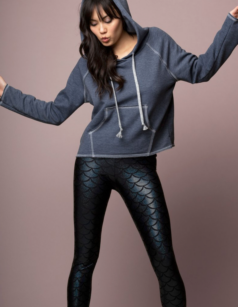 Emily Hsu Sky Denim Long Sleeve Pocket Hoodie - East Hills Casuals