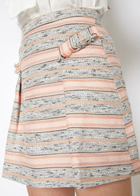 Pink Striped Tweed Mini Skirt by Shop at Konus