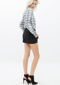 Right side view of Women's Gabardine Mid Rise Shorts