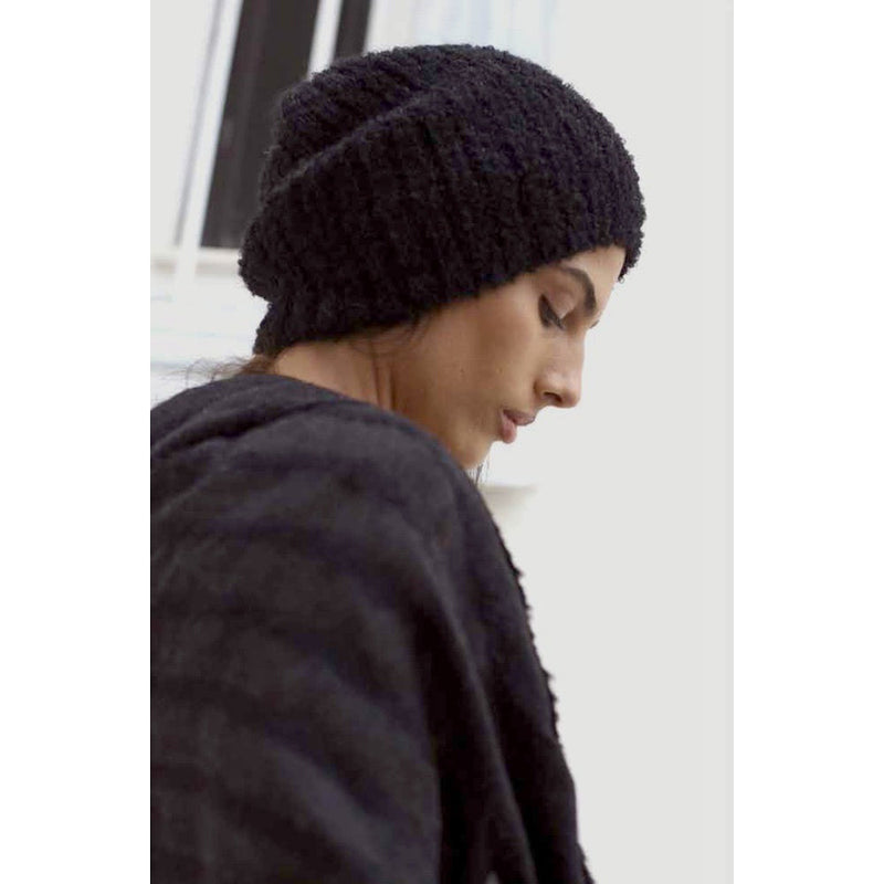 Black Loop Knit Alpaca Beanie by SLATE + SALT