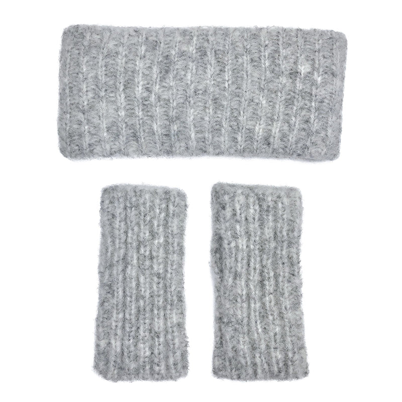 Gray Ribbed Alpaca Ear Warmer by SLATE + SALT