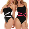 InstantFigure Contrast Twist Front One Piece Swimsuit 13559P by InstantFigure INC