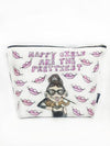 Audrey Happy Quote T Bottom Cosmetic Bag 