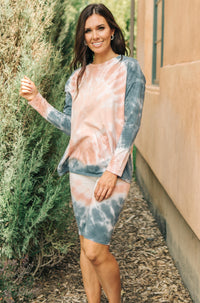 Tickle Me Tie Dye Top in Peach by Ave Shops - East Hills Casuals