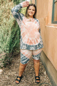 Tickle Me Tie Dye Top in Peach by Ave Shops - East Hills Casuals