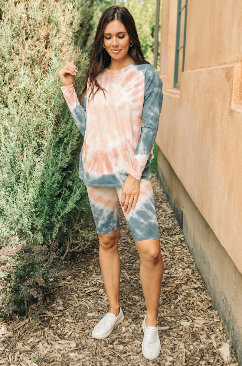 Tickle Me Tie Dye Top in Peach by Ave Shops - East Hills Casuals