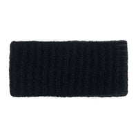 Black Ribbed Alpaca Ear Warmer for her