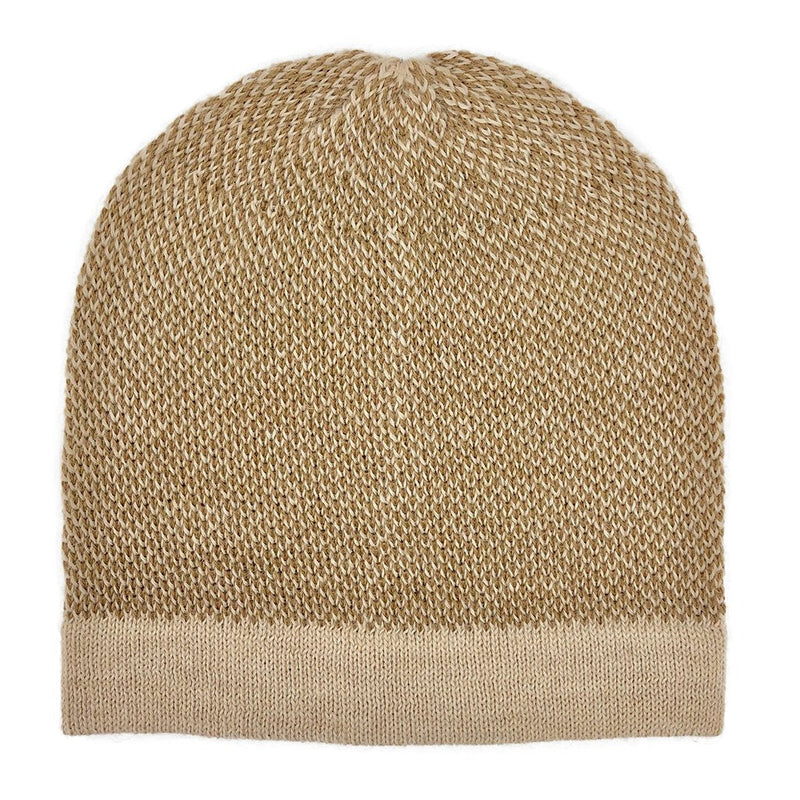 Camel Interwoven Alpaca Beanie by SLATE + SALT