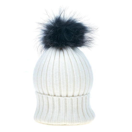 Navy Vail Hat and Pom-Pom Set - East Hills Casuals