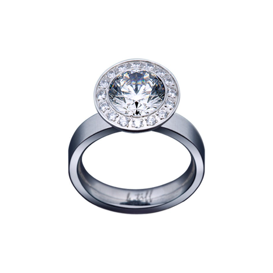 Aŭreolo 2 ct Round Halo Engagement Ring & Eternity Band Set