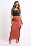 Fringe maxi skirt