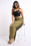 Fringe maxi skirt