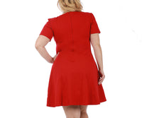 InstantFigure Curvy Short V-neck Panel dress w/flared skirt 16808MC by InstantFigure INC