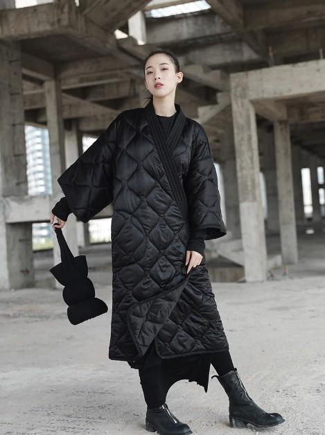 Satoko V-collar Quilted Coat by Marigold Shadows