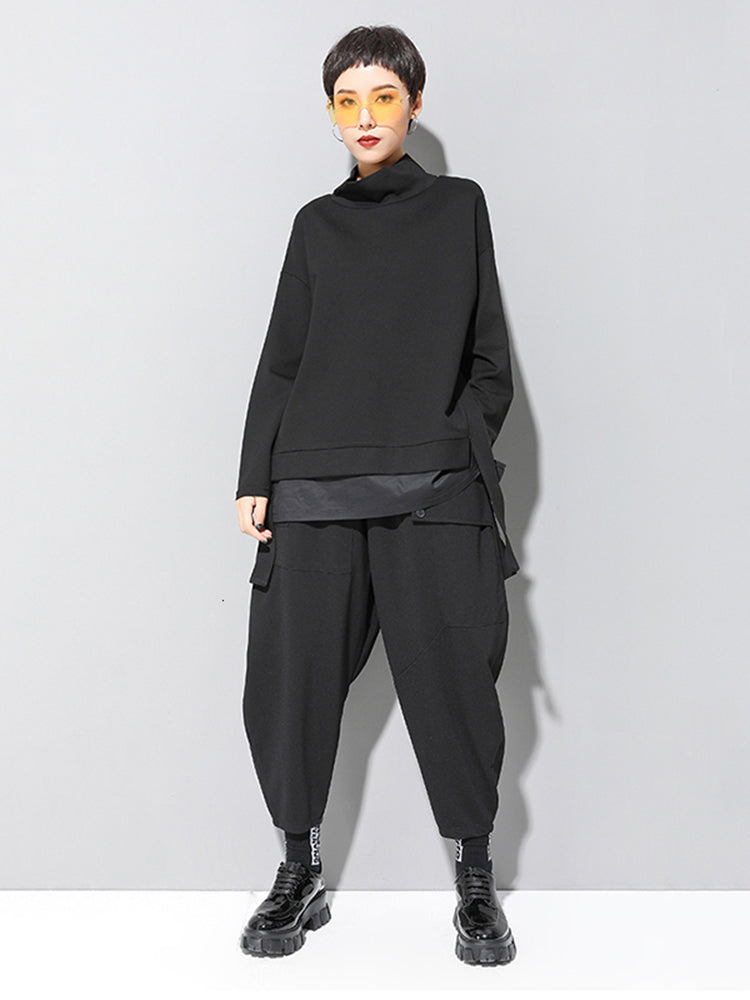 Full body view of Kayda Turtleneck Sweatshirt 