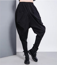 Zoom in view of Tanaka Pocket High Waist Harem Pants - Black