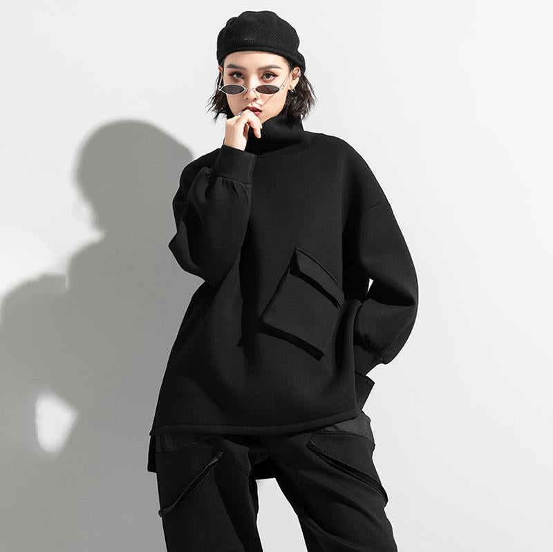 Tamaka Pocket Turtleneck Long Sleeve Shirt by Marigold Shadows