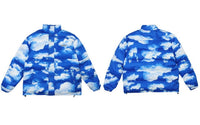 Blue Sky And Clouds puffer Coat by White Market