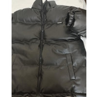 Vegan Leather Puffer Jacket by White Market