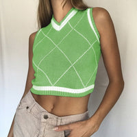 90s Vintage Vest Crop Tops