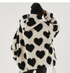 Oversized Hearts Sherpa Coat by White Market