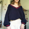 V Neck Preppy Cream Sweater by White Market